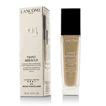 Lancome Teint奇蹟保濕粉底液SPF 15-＃010米色瓷色 (Teint Miracle Hydrating Foundation Natural Healthy Look SPF 15 - # 010 Beige Porcelaine)