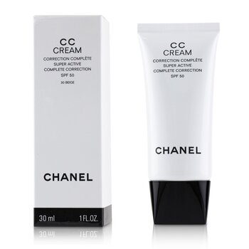 Chanel CC Cream Super Active完全修正SPF 50＃30米色 (CC Cream Super Active Complete Correction SPF 50 # 30 Beige)