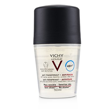 Vichy Homme 48H *止汗和防污漬（保護襯衫）可滾動使用（適合敏感肌膚） (Homme 48H* Anti Perspirant & Anti-Stains (Shirt Protection) Roll-On (For Sensitive Skin))