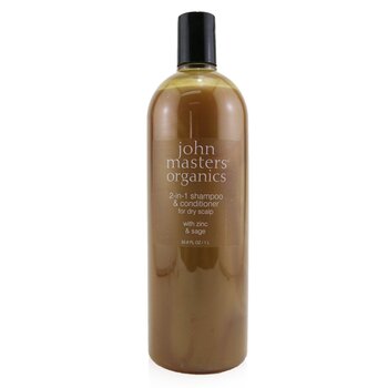 John Masters Organics 二合一洗髮水和護髮素，適用於乾性頭皮，含鋅和鼠尾草 (2-in-1 Shampoo & Conditioner For Dry Scalp with Zinc & Sage)