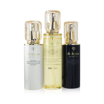 Cle De Peau Ultimate Daily Emulsion Care Set：Hydro-Softening Lotion N 170ml+ Protective Emulsion N SPF 25 125ml+ Intensive Emulsion 125ml (Ultimate Daily Emulsion Care Set: Hydro-Softening Lotion N 170ml+ Protective Emulsion N SPF 25 125ml+ Intensive Emulsion 125ml)