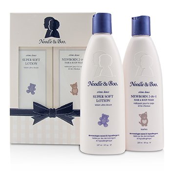 Noodle & Boo Newborn Gift Set: Newborn 2-in-1 Hair & Body Wash 237ml + Super Soft Lotion - For Face & Body 237ml